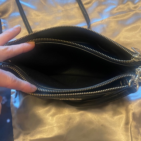 Coach Black Leather Crossbody Bag with Gold Accents - Picture 8 of 15